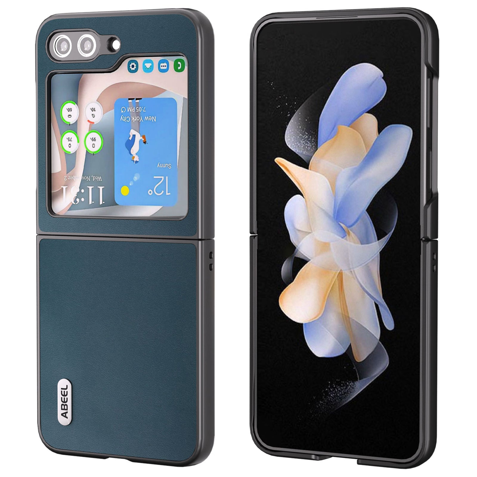 ABEEL For Samsung Galaxy Z Flip5 5G Anti-Slip Slim Folding Case Genuine Cow Leather PC Shockproof Phone Cover ABEEL For Samsung Galaxy Z Flip5 5G Anti-Slip Slim Folding Case Genuine Cow Leather PC Shockproof Phone Cover